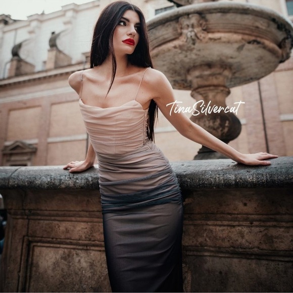 NWT Zara Ombre Print Corset Dress with Tulle size  XS - Picture 9 of 14